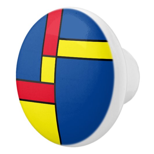 Geometrische vormen Abstract modern kunstpatroon Keramische Knop (Rechts)