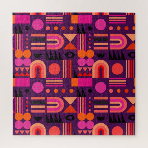 Geometrische vormen Abstract naadloos patroon. Legpuzzel