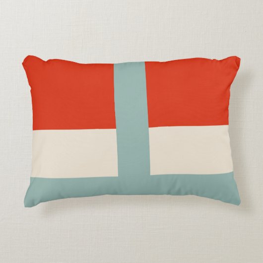 Geometrische vormen Abstract rood grijs Accent Kussen (Voorkant)