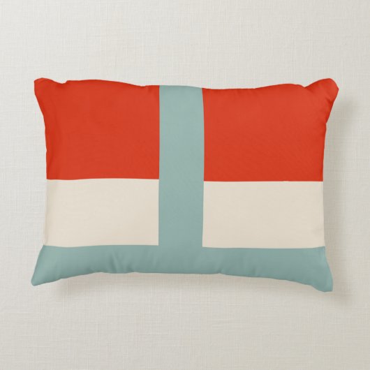 Geometrische vormen Abstract rood grijs Accent Kussen (Achterkant)