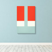Geometrische vormen Abstract rood grijs Canvas Afdruk (Insitu (Houten vloer))