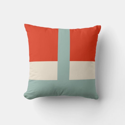 Geometrische vormen Abstract rood grijs Kussen (Voorkant)