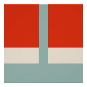 Geometrische vormen Abstract rood grijs Perfect Poster