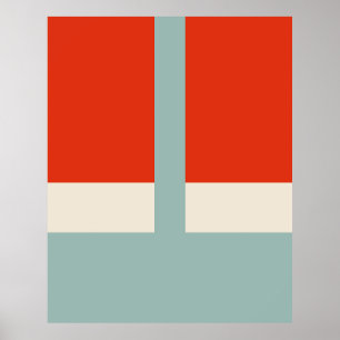 Geometrische vormen Abstract rood grijs Poster