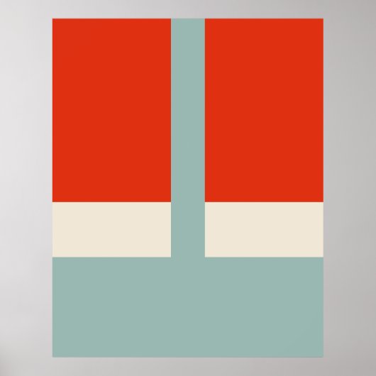 Geometrische vormen Abstract rood grijs Poster (Voorkant)