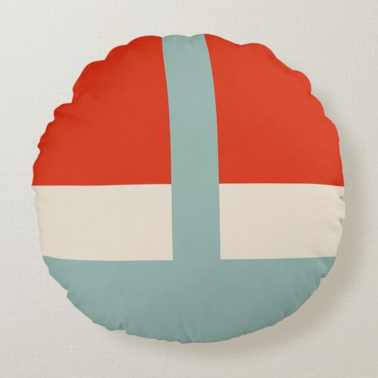 Geometrische vormen Abstract rood grijs Rond Kussen (Voorkant)