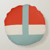 Geometrische vormen Abstract rood grijs Rond Kussen (Achterkant)