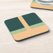 Geometrische vormen Abstracte kunst Groene abrikoo Bier Onderzetter (Linkerzijde)