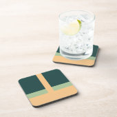 Geometrische vormen Abstracte kunst Groene abrikoo Bier Onderzetter (Rechterzijde)