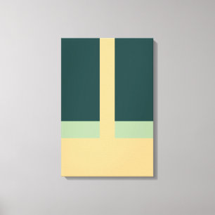 Geometrische vormen Abstracte kunst Groene abrikoo Canvas Afdruk