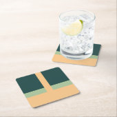 Geometrische vormen Abstracte kunst Groene abrikoo Kartonnen Onderzetters (Insitu)