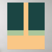 Geometrische vormen Abstracte kunst Groene abrikoo Poster (Voorkant)
