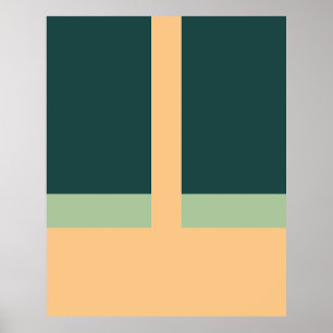 Geometrische vormen Abstracte kunst Groene abrikoo Poster