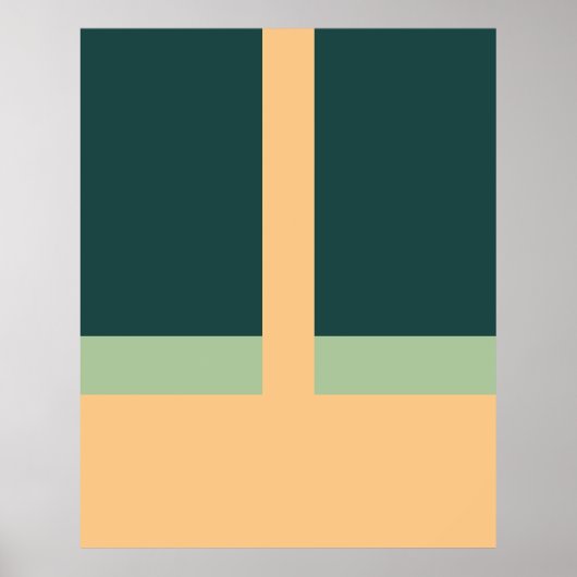 Geometrische vormen Abstracte kunst Groene abrikoo Poster (Voorkant)