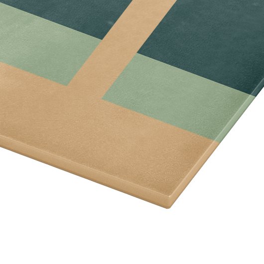 Geometrische vormen Abstracte kunst Groene abrikoo Snijplank (Hoek)