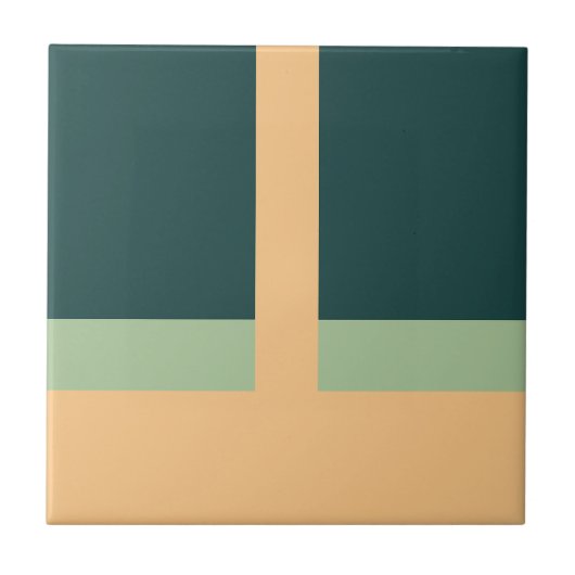 Geometrische vormen Abstracte kunst Groene abrikoo Tegeltje (Voorkant)