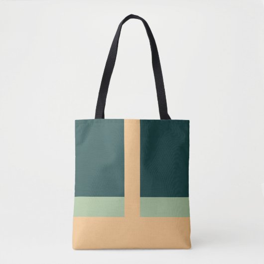 Geometrische vormen Abstracte kunst Groene abrikoo Tote Bag (Voorkant)