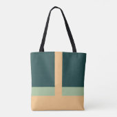 Geometrische vormen Abstracte kunst Groene abrikoo Tote Bag (Achterkant)