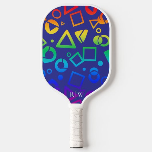 Geometrische vormen Abstracte kunst Paarse achterg Pickleball Paddle (Voorkant)
