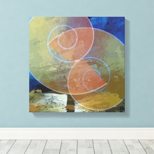 Geometrische vormen Abstracte kunst schilderij can Canvas Afdruk (Insitu (Houten vloer))