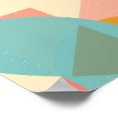 Geometrische vormen achtergrond in blauw en roze poster (Hoek)