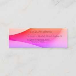 Geometrische vormen achtergrond in rode en roze ti mini visitekaartje