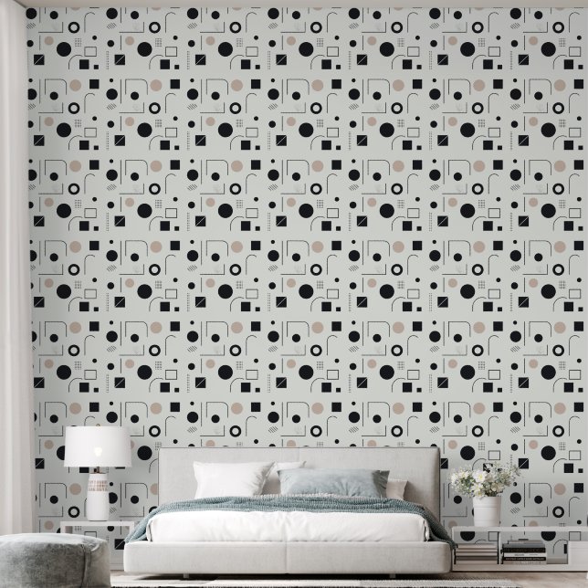 Geometrische vormen behang (Slaapkamer)