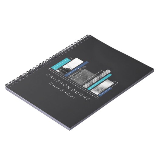 Geometrische vormen Blauw & grijs Notitieboek (Linkerzijde)