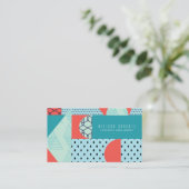 Geometrische vormen Cirkelvormige Stippen Visitekaartje (Staand voorkant)