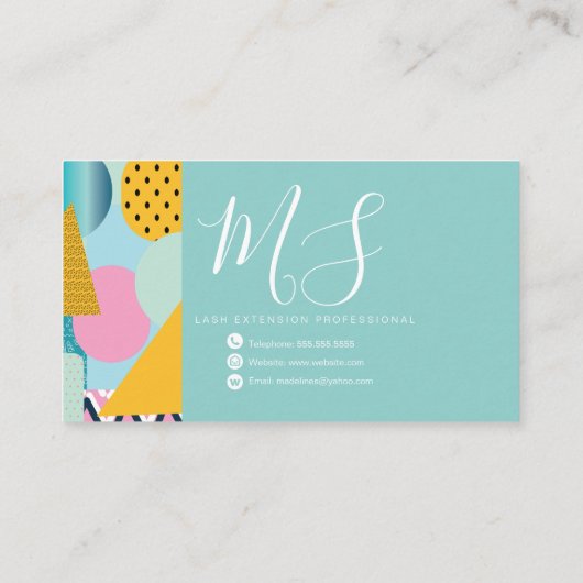 Geometrische vormen Cirkelvormige Stippen Visitekaartje (Achterkant)