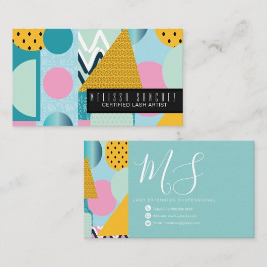 Geometrische vormen Cirkelvormige Stippen Visitekaartje (Voorkant / Achterkant)