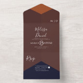 Geometrische Vormen Donkere Tinten Trouw  All In One Uitnodiging (Binnen)