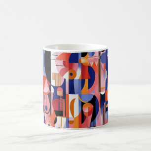 Geometrische Vormen en Levendige Kleuren Muur Kuns Koffiemok