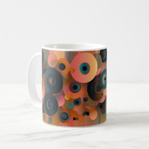 Geometrische Vormen en Levendige Kleuren Muur Kuns Koffiemok
