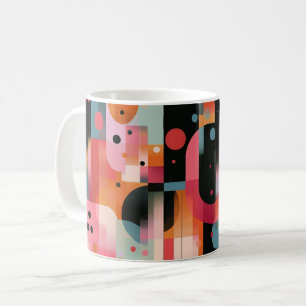 Geometrische Vormen en Levendige Kleuren Muur Kuns Koffiemok