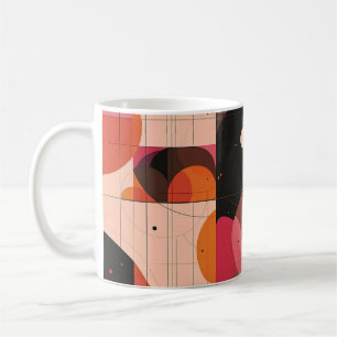 Geometrische Vormen en Levendige Kleuren Muur Kuns Koffiemok