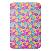 Geometrische vormen en lijnen in levendige kleuren badmat (Voorkant Verticaal)