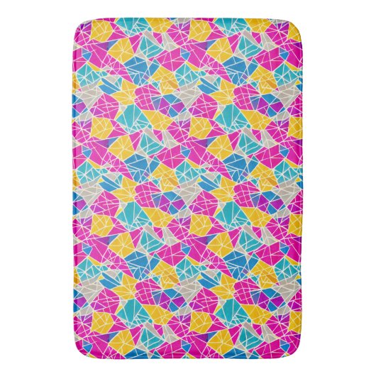 Geometrische vormen en lijnen in levendige kleuren badmat (Voorkant Verticaal)