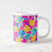 Geometrische vormen en lijnen in levendige kleuren grote koffiekop (Rechts)