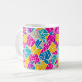 Geometrische vormen en lijnen in levendige kleuren koffiemok (Voorkant links)