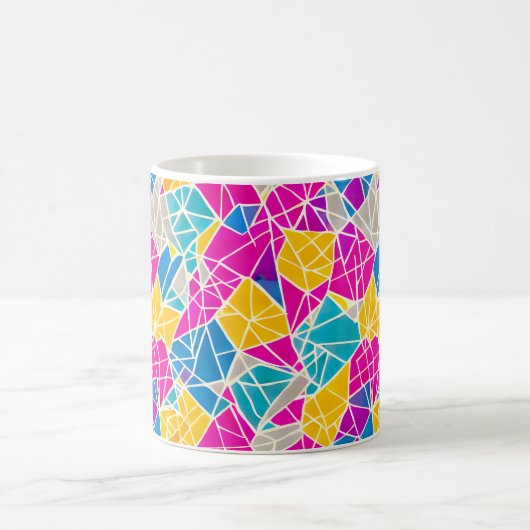 Geometrische vormen en lijnen in levendige kleuren koffiemok (Center)