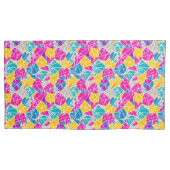 Geometrische vormen en lijnen in levendige kleuren kussensloop (Voorkant-Links)