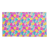 Geometrische vormen en lijnen in levendige kleuren kussensloop (Achterkant-Links)