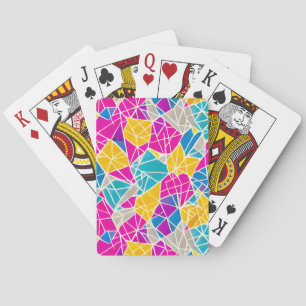 Geometrische vormen en lijnen in levendige kleuren pokerkaarten