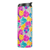 Geometrische vormen en lijnen in levendige kleuren thermosbeker (Gedraaid links)