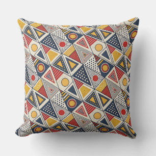 Geometrische vormen en lijnenpatroon Memphis-stijl Kussen