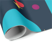 Geometrische vormen en sterren op zwarte achtergro cadeaupapier (Rol Hoek)