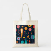 Geometrische vormen en sterren op zwarte achtergro tote bag (Achterkant)