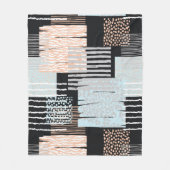 Geometrische vormen en strepen fleece deken (Voorkant)
