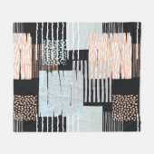 Geometrische vormen en strepen fleece deken (Voorkant (Horizontaal))